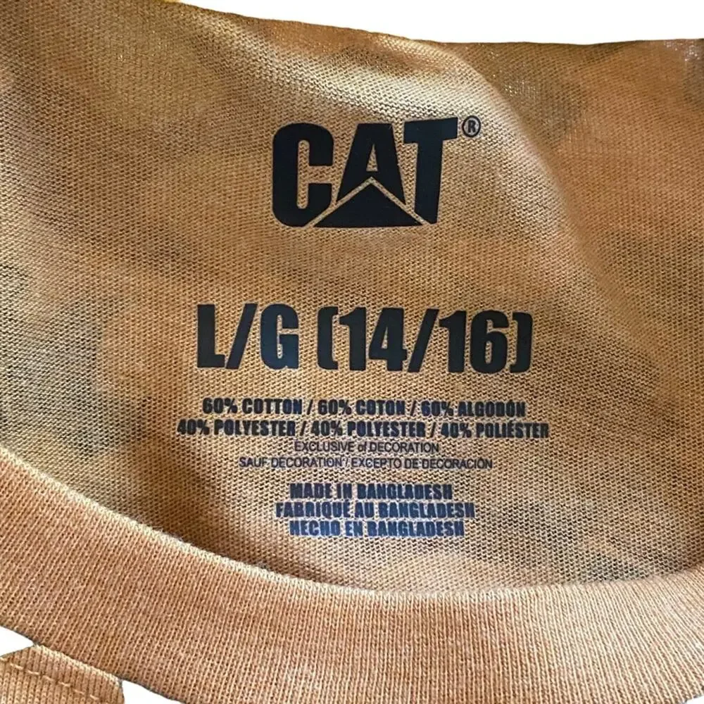 Caterpillar tractor NWT Camo logo boys shirt tee shirt t-shirt L 14/16